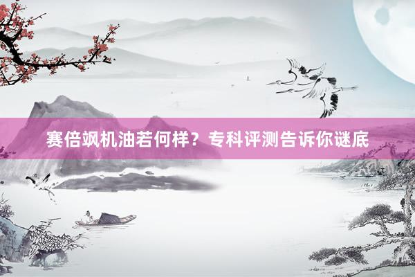 赛倍飒机油若何样？专科评测告诉你谜底
