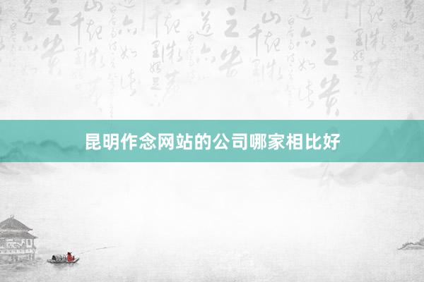 昆明作念网站的公司哪家相比好