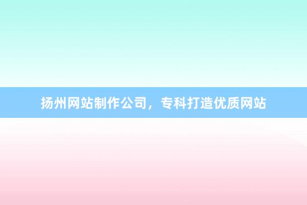扬州网站制作公司，专科打造优质网站
